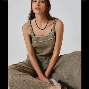 anthropologie maronie gauze langenlook overalls sz L